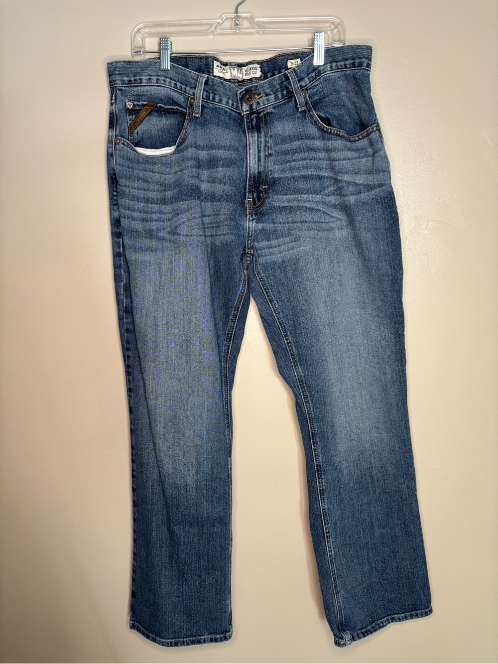 Ariat Men's Relaxed Boot Cut Fit Medium Blue Denim Jeans